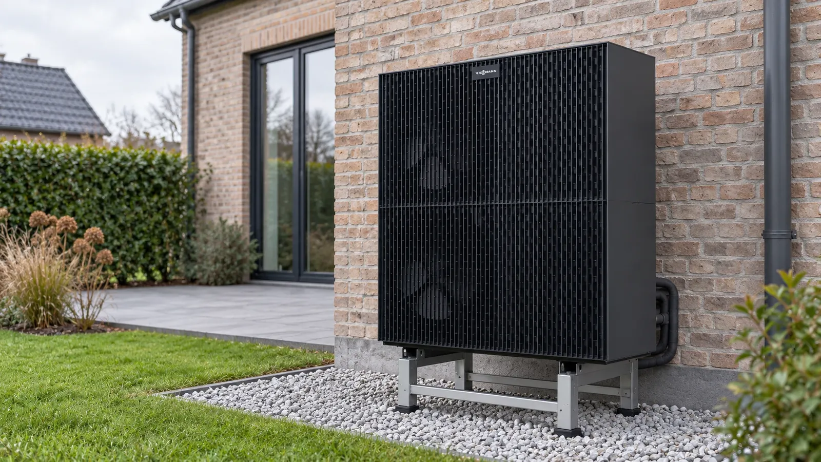 Pompe à chaleur air-eau installée à l'extérieur