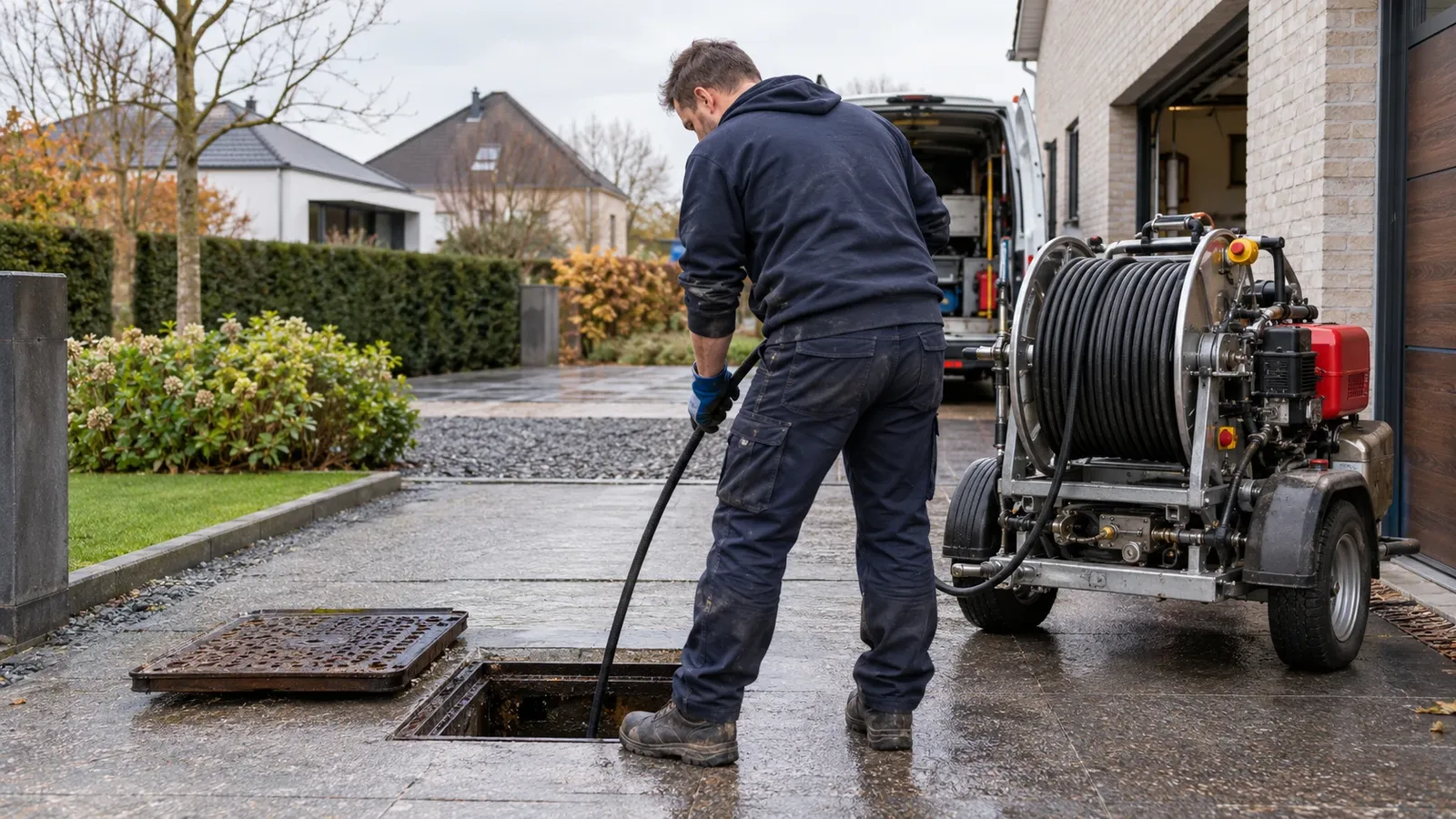 Riool ontstoppen onder hoge druk