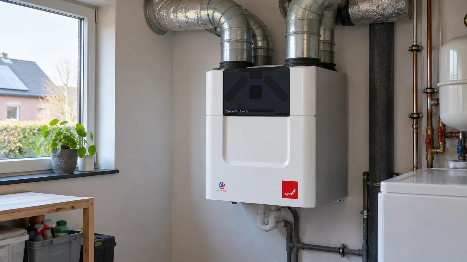 Ventilatiesysteem D in een wasplaats