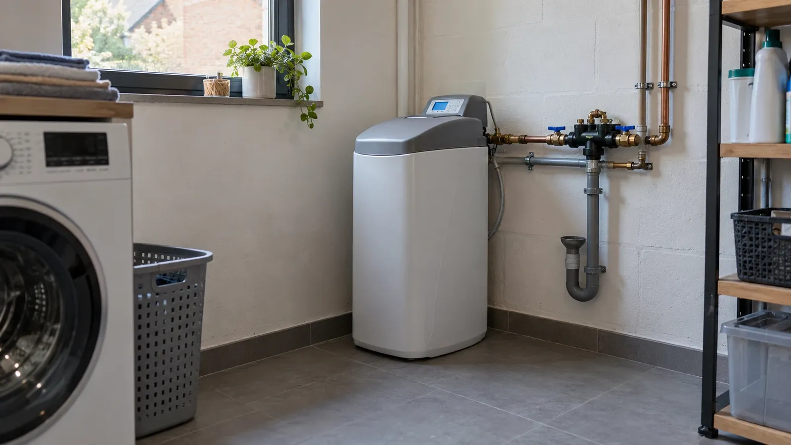 Waterontharder aangesloten op de wateraansluiting